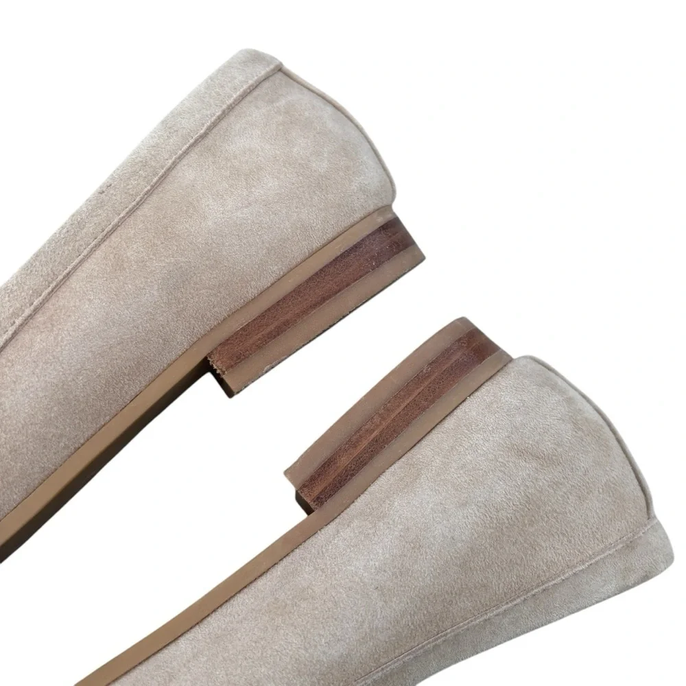 Joie Beige Tan Suede Leather Braided Flat Loafer 9